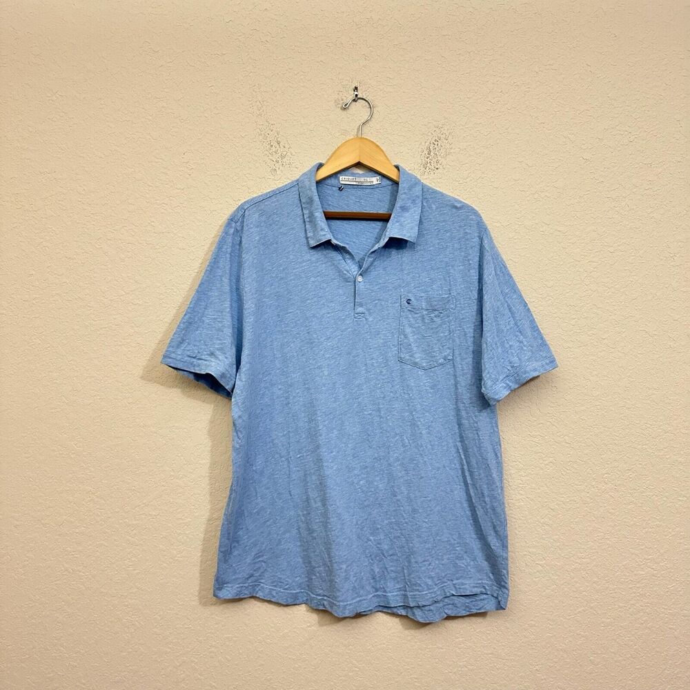 CRIQUET Golf Cotton Short Sleeve Polo Shirt in Blue Heather
